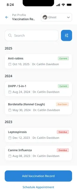 1KAHU pet profile on a mobile screen